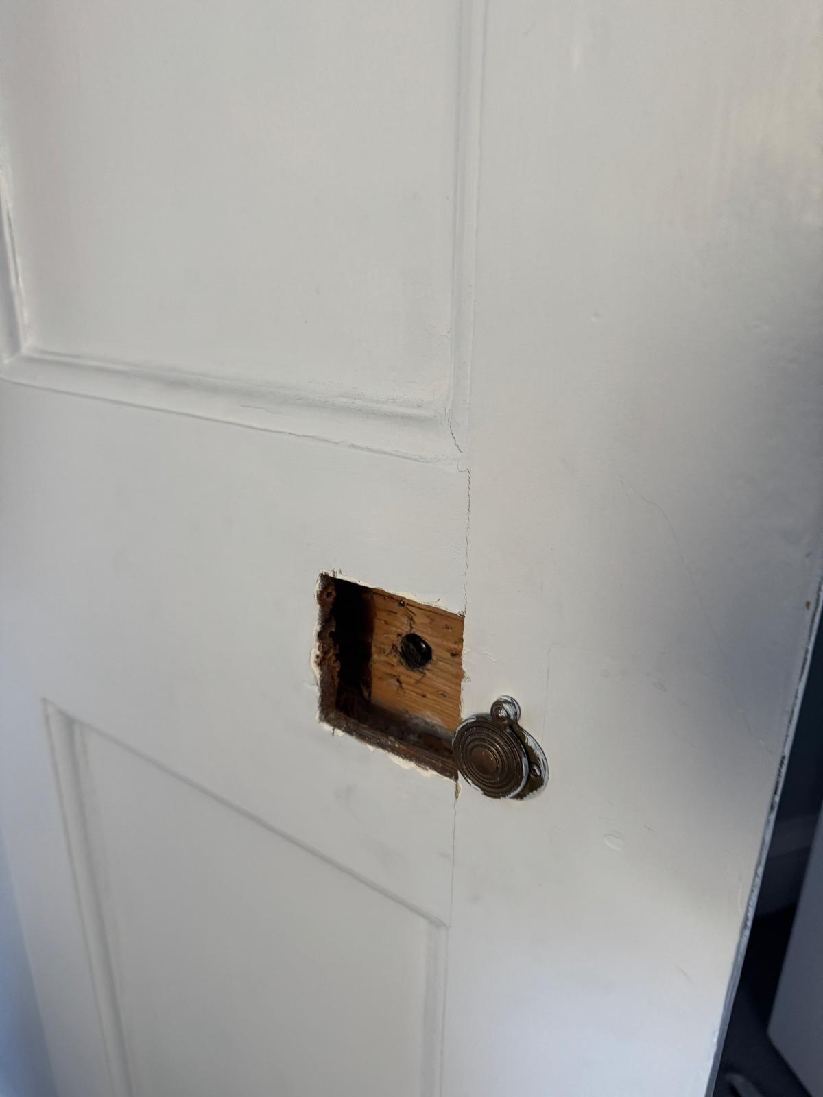 door handle during repair