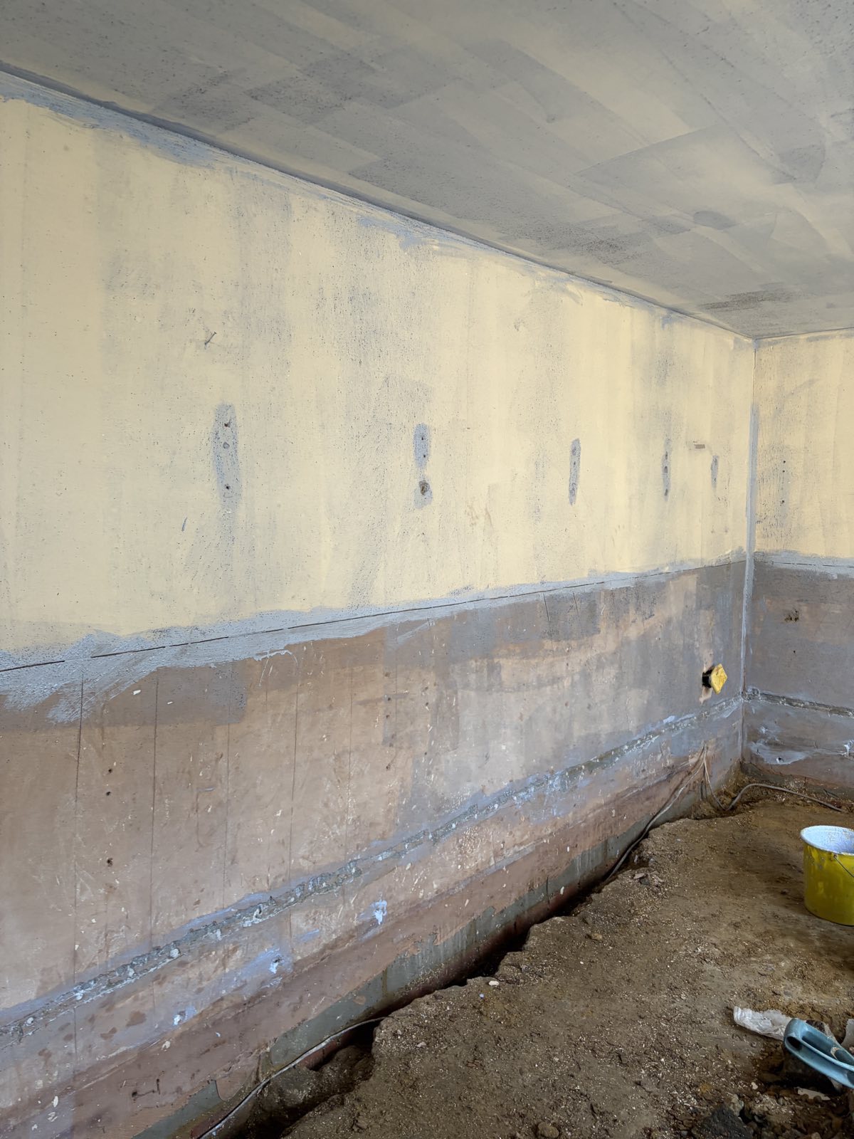 Gap between the wall and floor in a garage before conversion, Hendon NW4